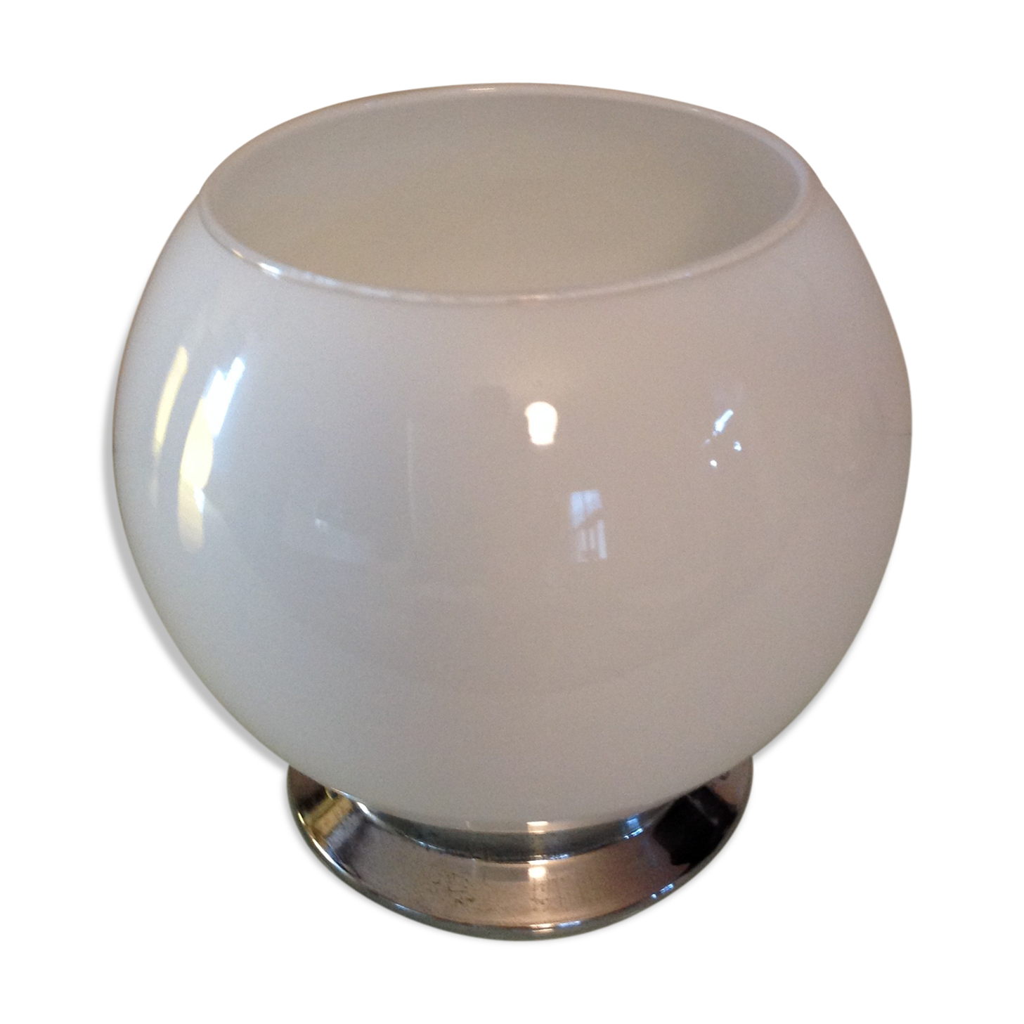 Ceiling light globe opened in opaline white vintage 60