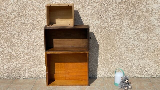 Vintage oak geometric drawer floor