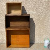 Vintage oak geometric drawer floor