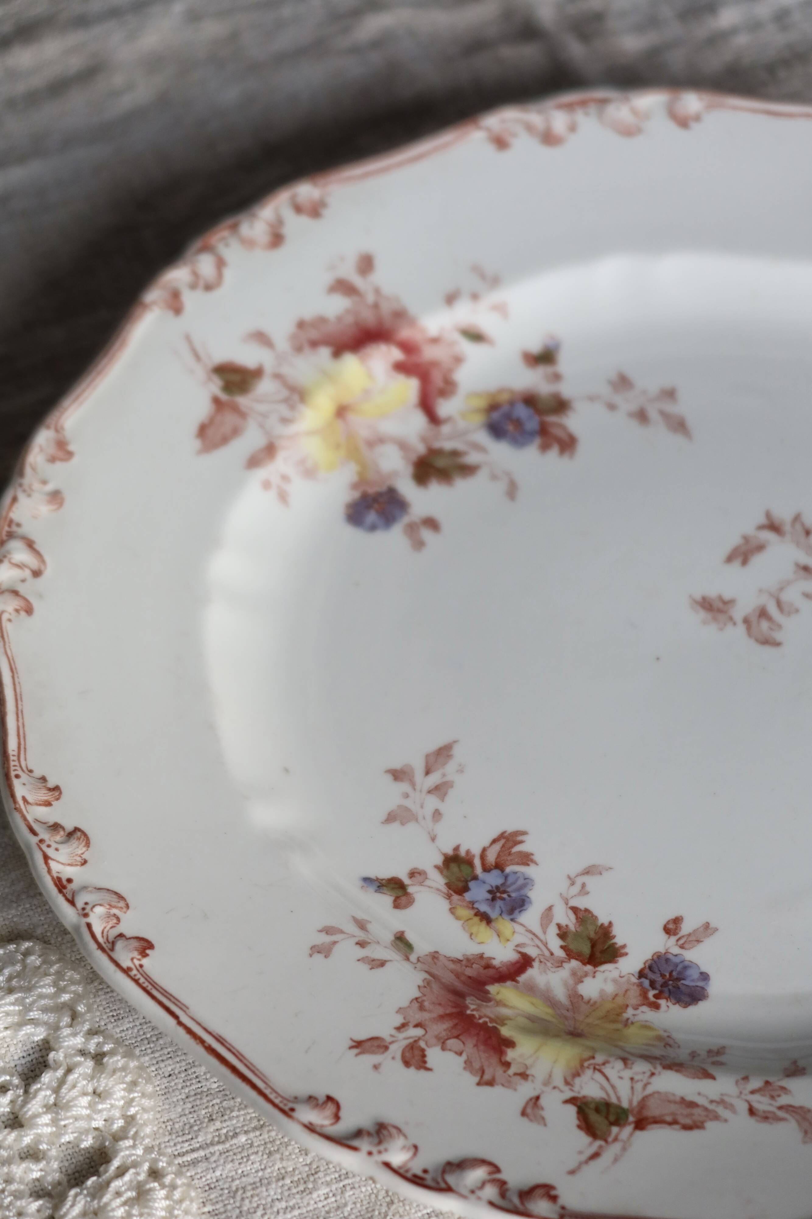 Vintage polychrome ironstone plate Bisto England - Anson model