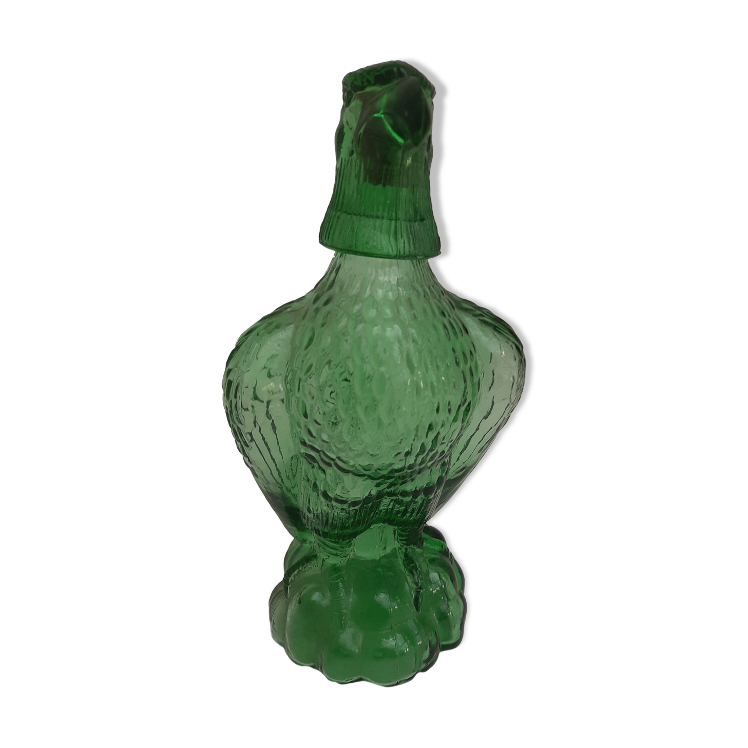 Bouteille en verre vert forme aigle style empoli