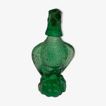 Green glass bottle eagle shape empoli style
