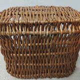 Small vintage rectangular wicker basket