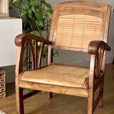 Colonial armchair - teak and bamboo