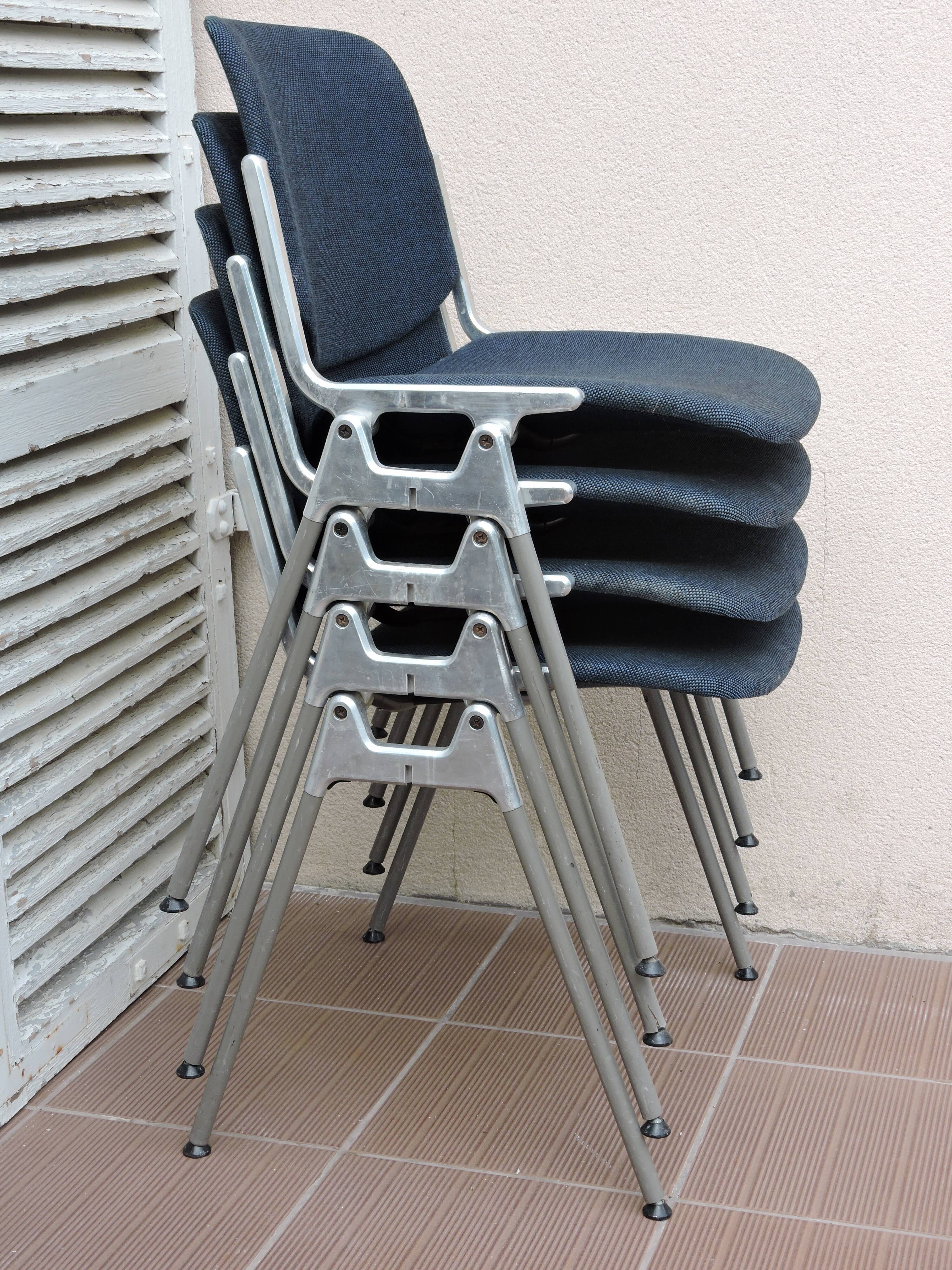 Series of 4 chairs DSC 106 Castelli by Piretti 1972