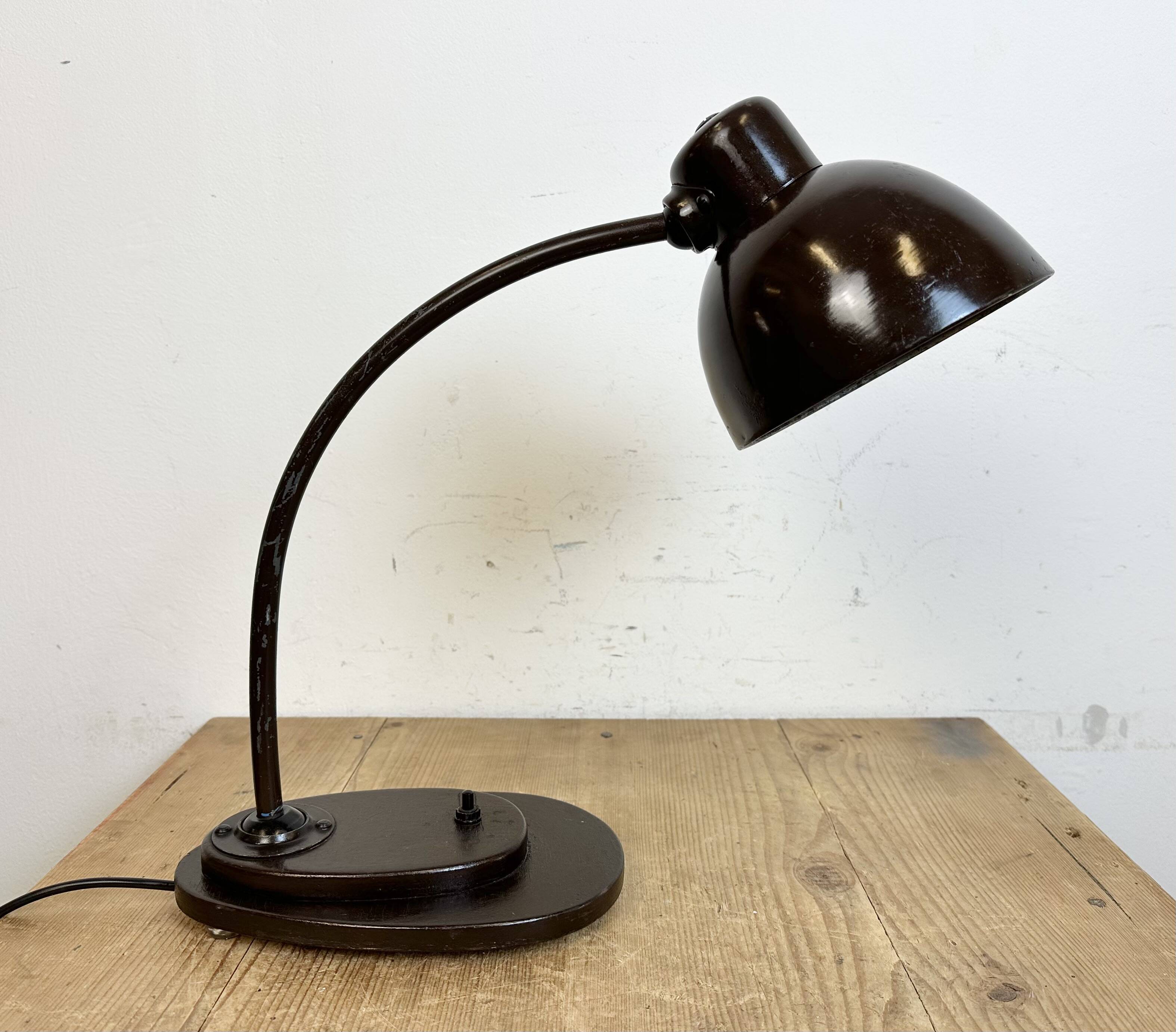 Vintage brown adjustable table lamp, 1960s