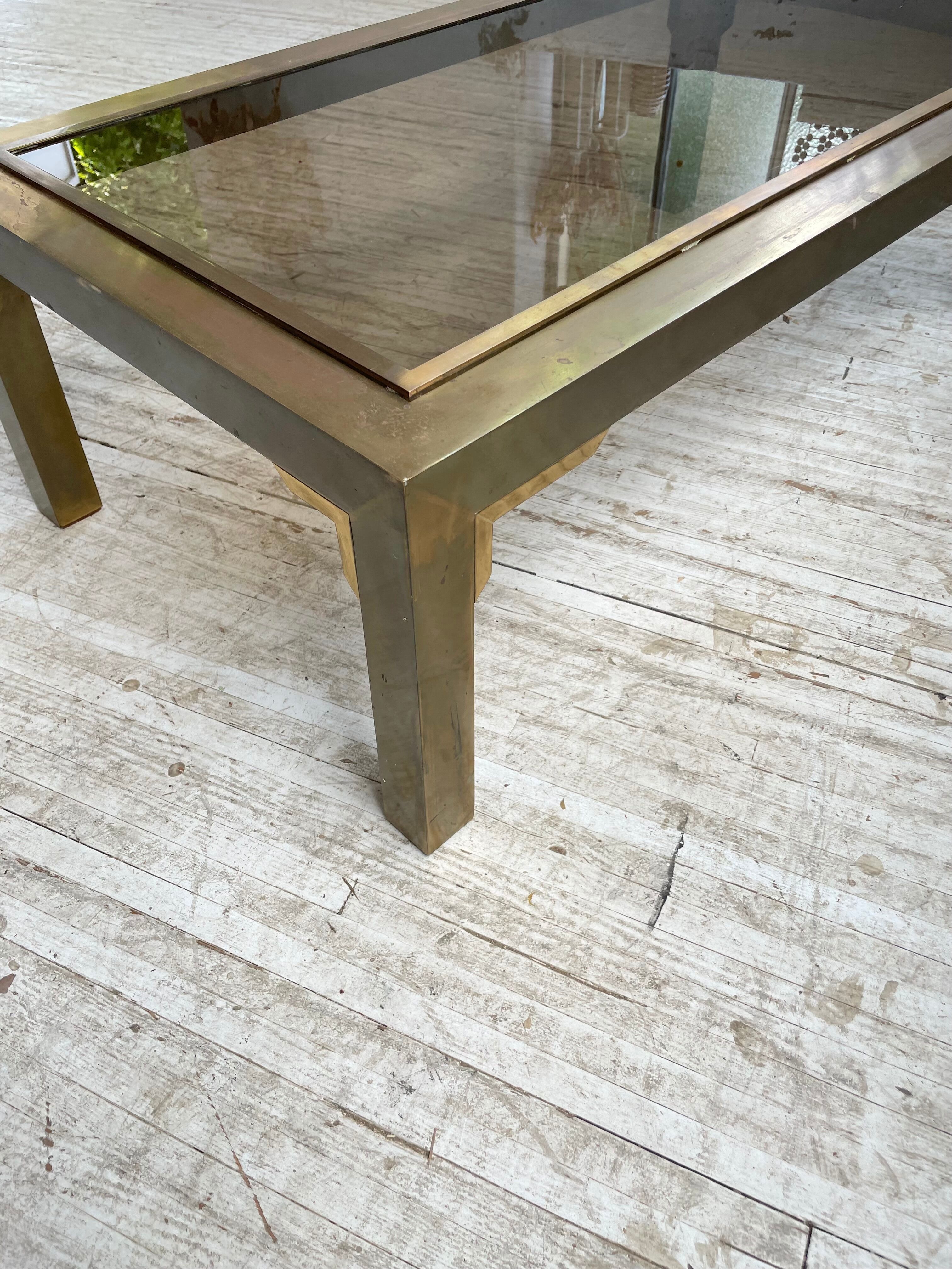 60s brass coffee table