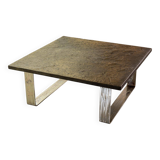 Ardesia Collection Square Slate Stone Coffee Table in Pia Manu Style, 1960s