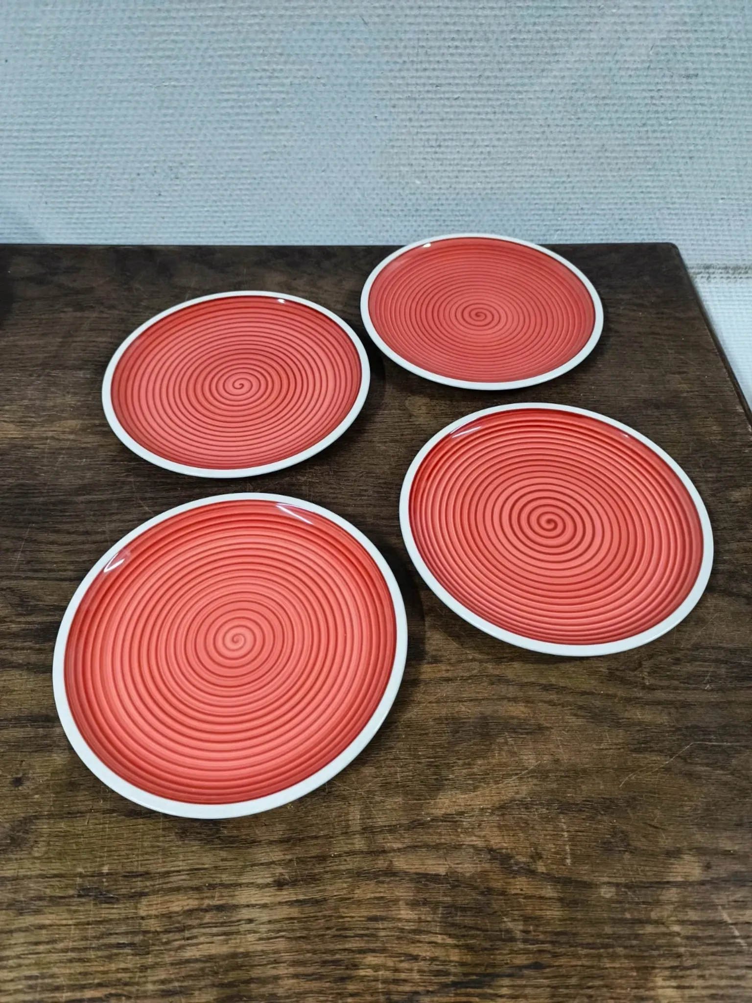 Set of 4 Dessert Plates Villeroy & Boch "Manufacture Rouge" 22cm
