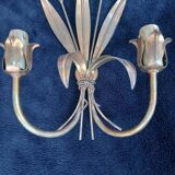 Pair of wall sconces XXth ears of wheat hollywood
