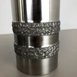 Set of 2 modernist vintage sculptural brutalist steel vases, Germany 1970s