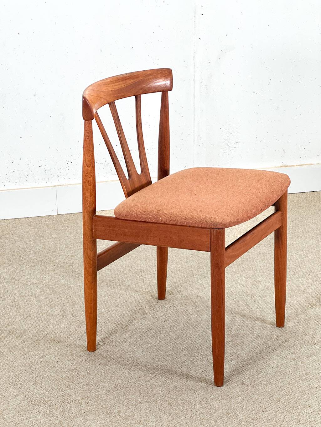 Set of 4 Danish Teak Hollow-Back Dining Chairs (made in the 1960s)