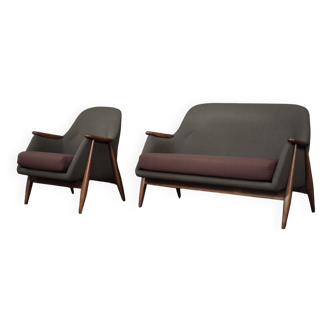 Vintage Mid-Century Modernist Living Room Set Pallas by Svante Skogh for Asko, 1950s, Set of 2