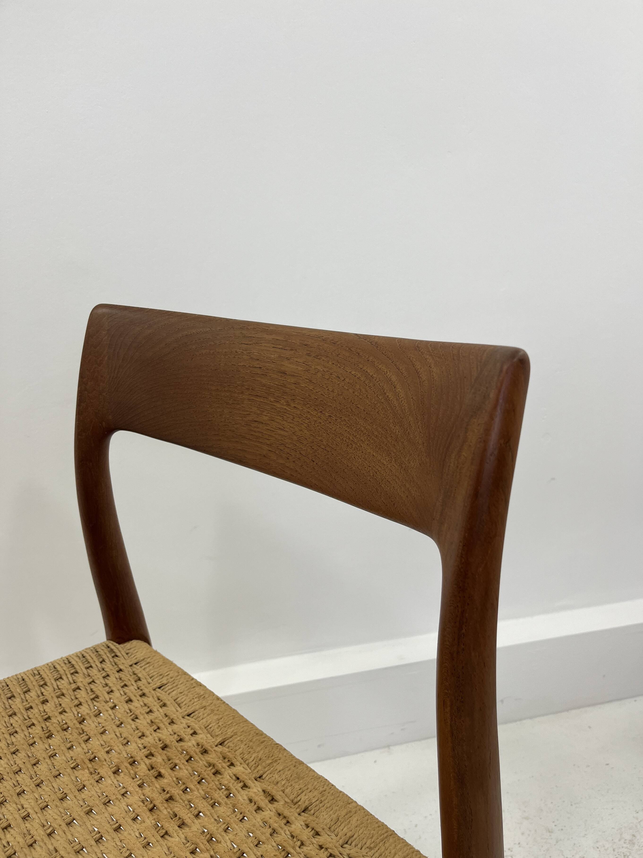 Ensemble de chaises danoises par Niels Møller pour J. L. Møllers, années 1960, ensemble de 4.