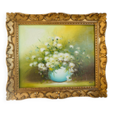 Tableau, huile sur toile, nature morte signée Rossy