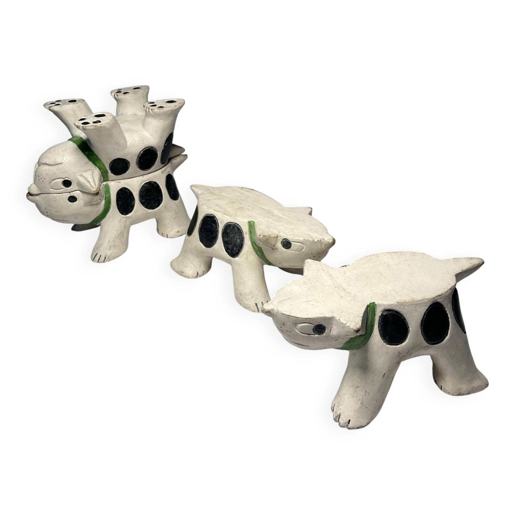 4 wooden animal figurines – Asian folk art, 20th century