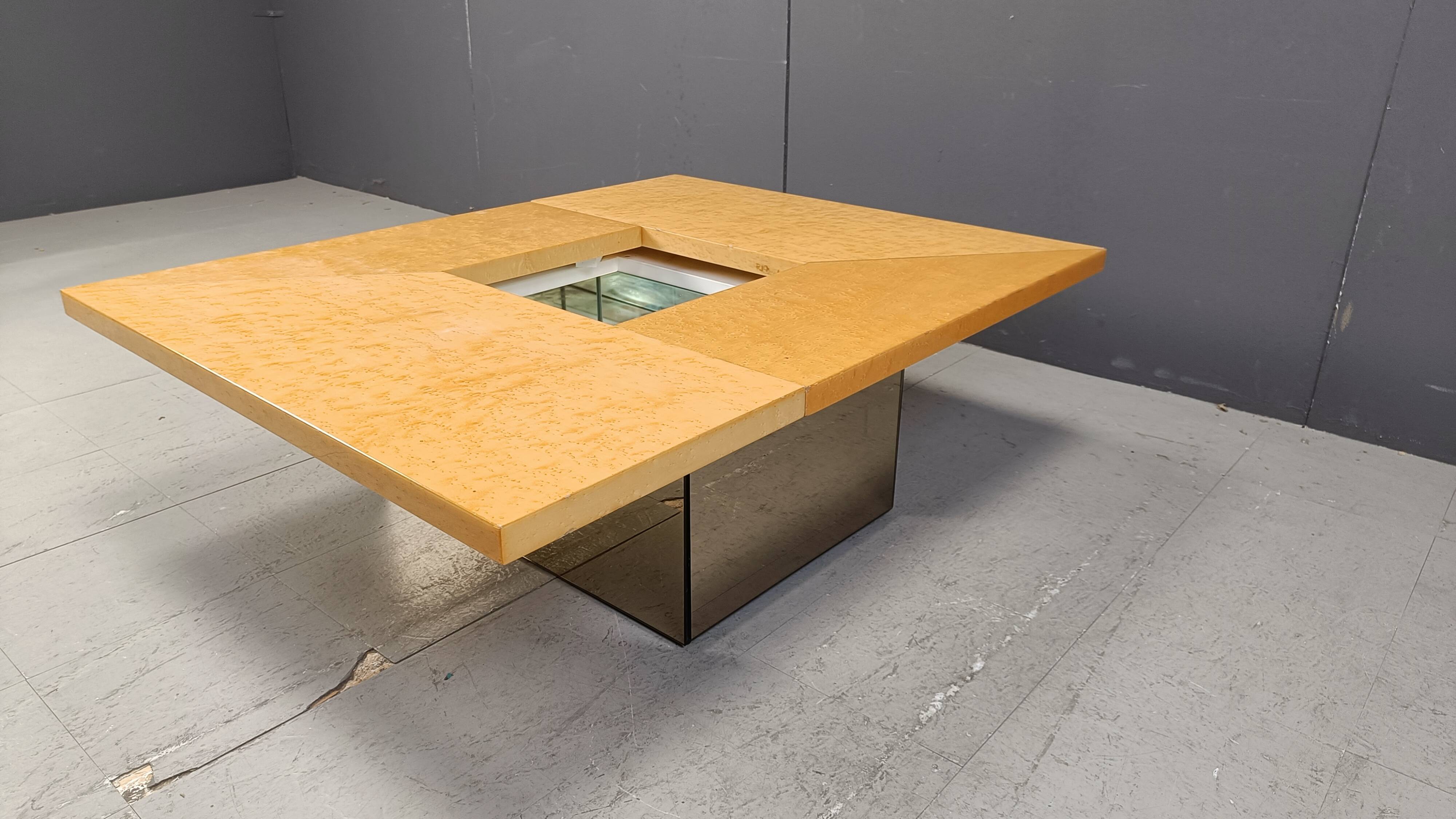 Vintage ash wood coffee table by Paul Michel, 1970s