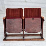 1950s, Danish theater armchairs, furniture velour, original condition.