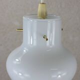 Vintage white opaline glass pendant light.