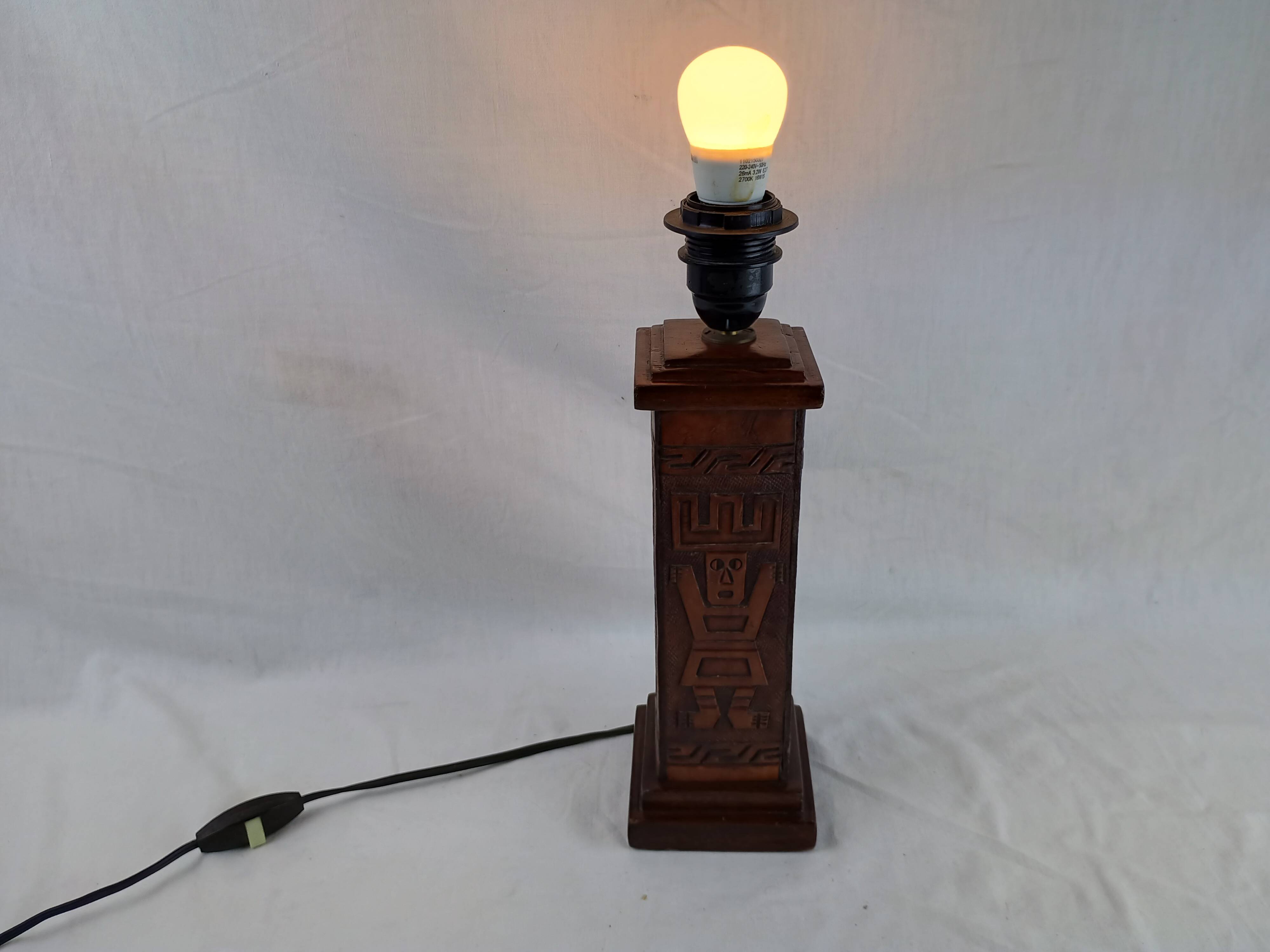 Angel L. Pazmino leather totem lamp 1960s Style Furniture