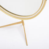 Mid-Century Modern Oval Brass Table Mirror by Vereinigte Werkstätten