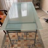 Modern glass and metal desk