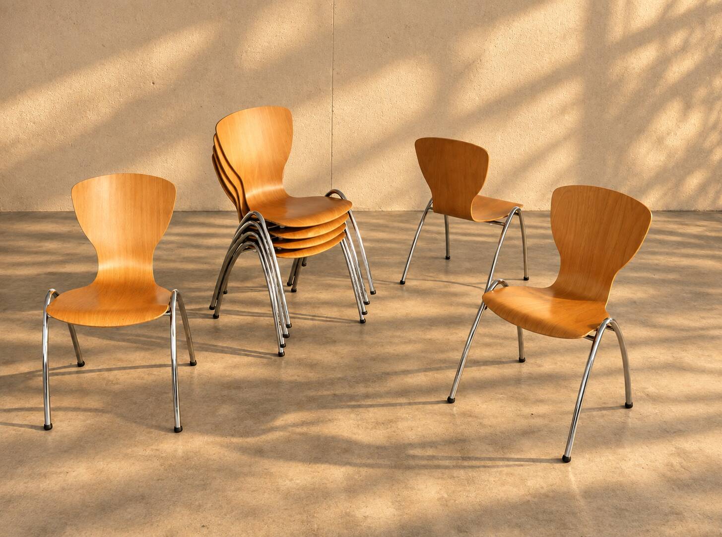 vintage school chairs | stacking chairs | batch of chairs
