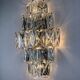 Kinkeldey XL 5-tier cut crystal wall sconce, Germany, 1970s