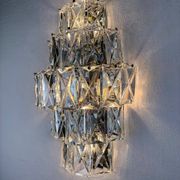 Kinkeldey XL 5-tier cut crystal wall sconce, Germany, 1970s