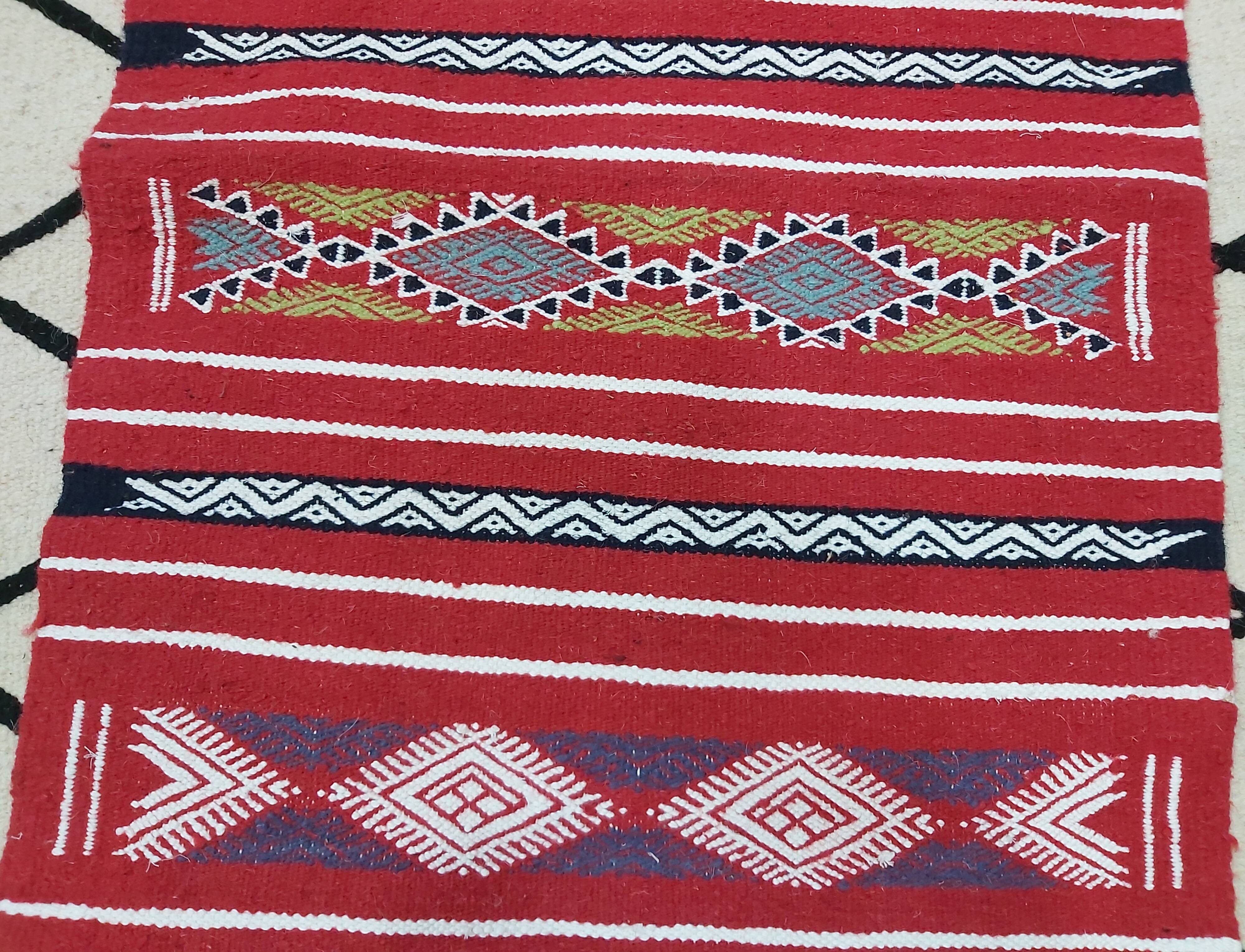 Traditional red kilim carpet