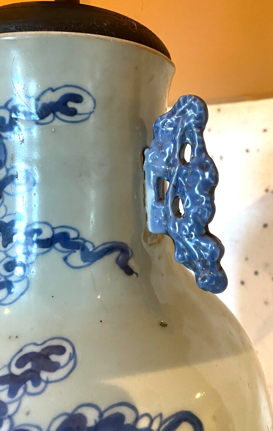 Lamp Porcelain with Chinese decoration XX century