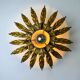 Plafonnier ou applique florale en feuillage en forme de soleil, France, années 1970