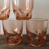 Lot of 5 tinted pink to square wave base