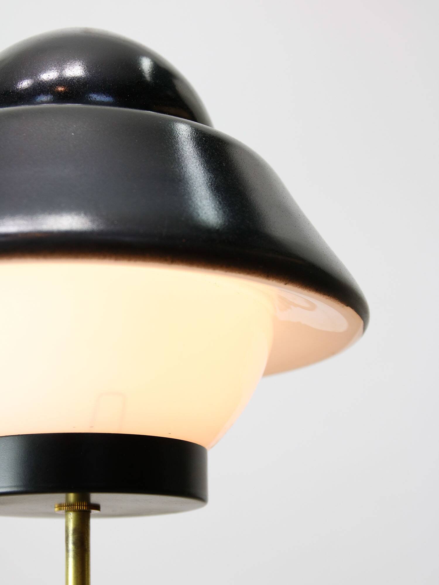 Mid-century Italian Brass & Glass Table Lamp, 1960s