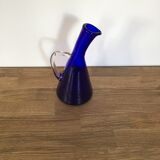 Series of five bottles / jars of cobalt blue apothecary