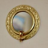 Applique murale vintage en laiton avec miroir