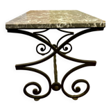 Table basse 40’s marbre et fer forgé