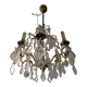 Old chandelier 8 branches bronze and Bohemian crystal late nineteenth