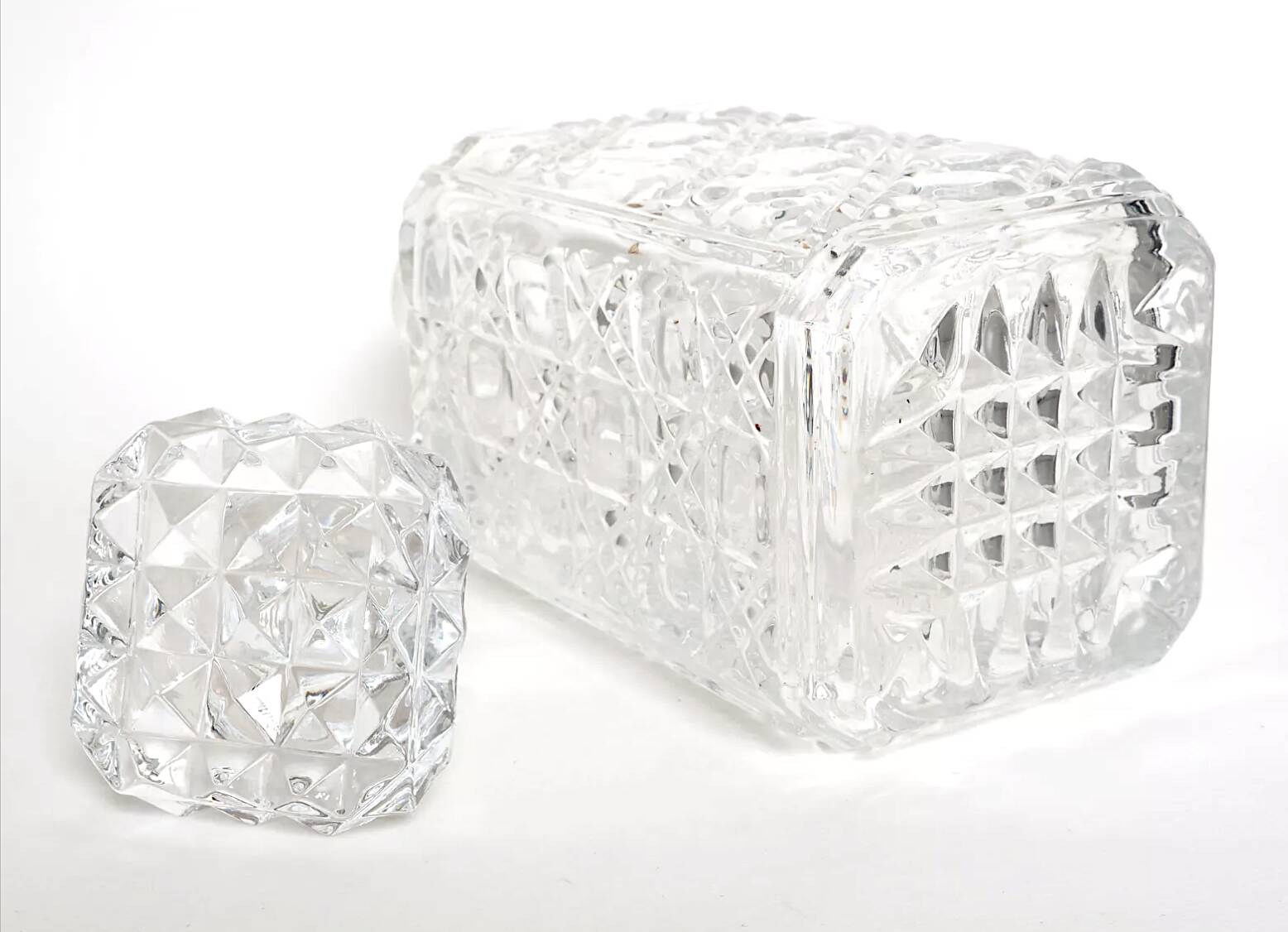 Carafe whisky en cristal motif damier