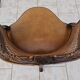 Louis xv office armchair, carved, cane, leather trimmed