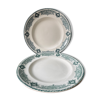 Lot de deux assiettes plates Longwy, modèle « Rivoli »