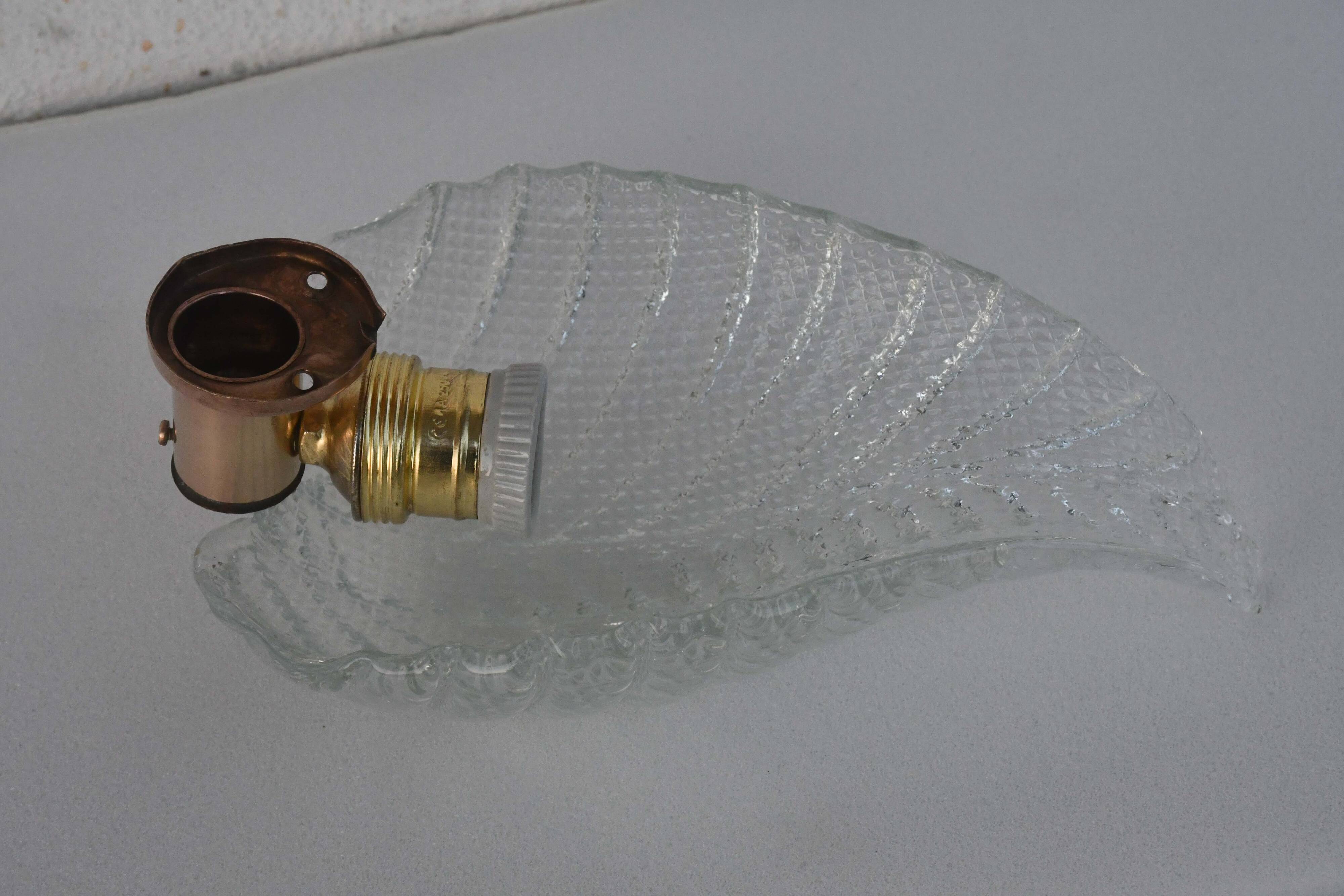 Wall light Trasparent Jewel Murano Glass Leave by Barovier e Toso, 1950s