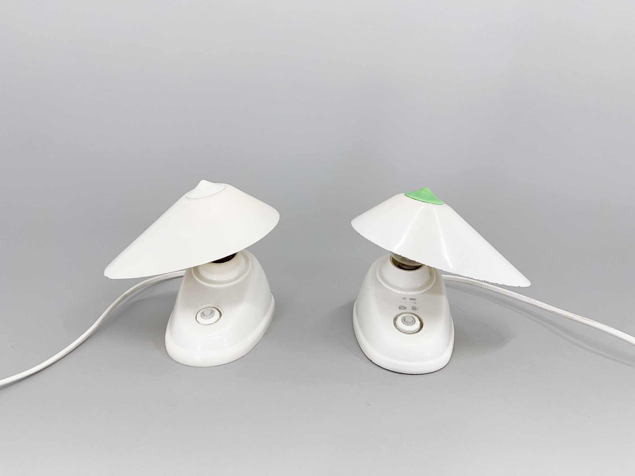 1960s Pair of White Bakelite Table or Wall Lamp, Czechoslovakia