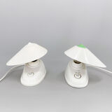 1960s Pair of White Bakelite Table or Wall Lamp, Czechoslovakia