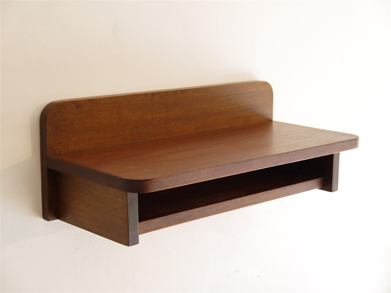 Vintage wooden wall bedside 1960