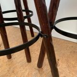 Brutalist Marbela style 1960s bar tripod stools