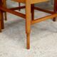 5 wooden chairs tapered base, circa 1975.