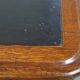 Bureau ancien en chêne anglais avec plateau en cuir