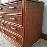 Vintage rattan chest of drawers 4 drawers