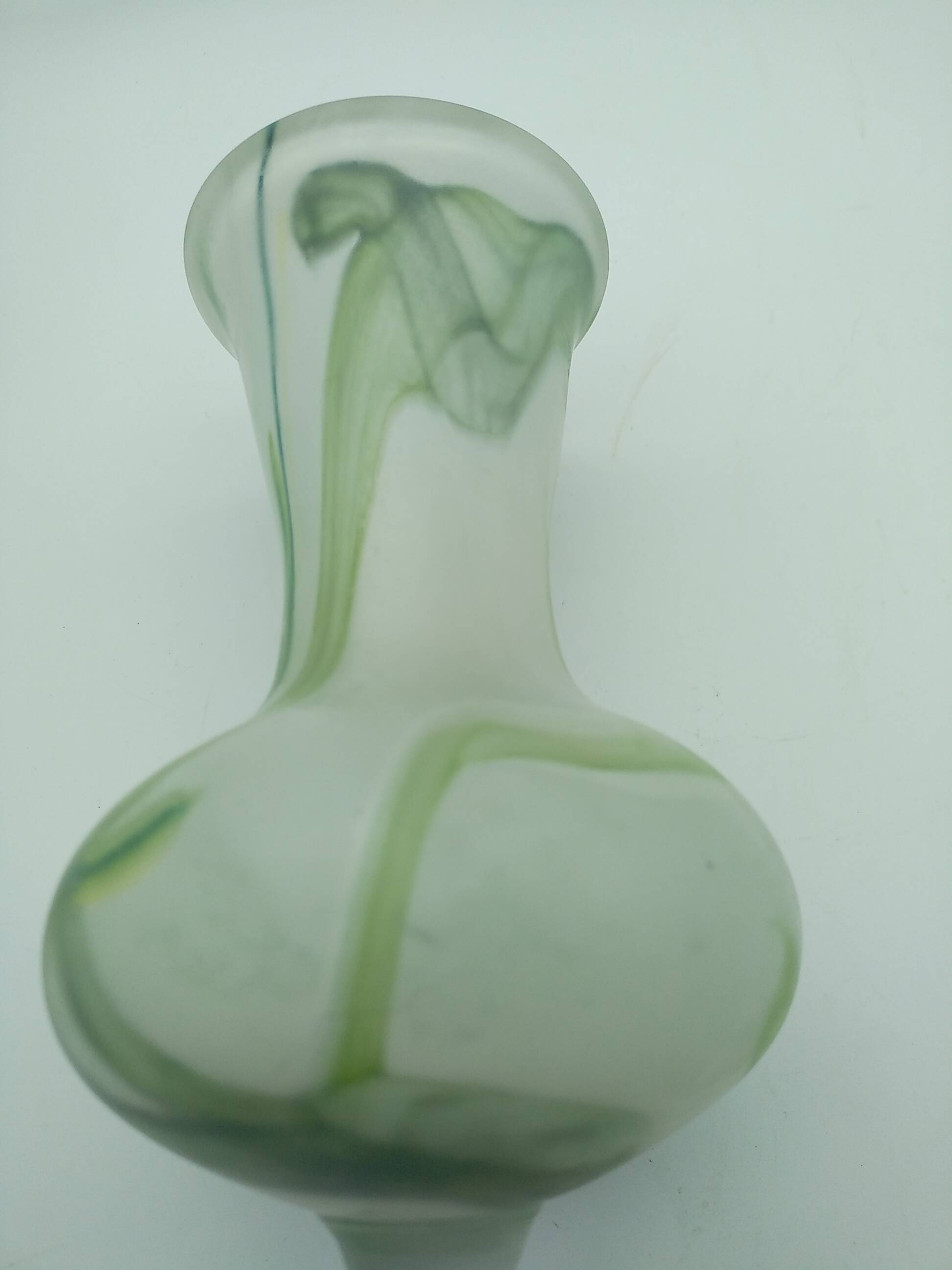 Glass paste vase. Signed JP Mateus 1996.